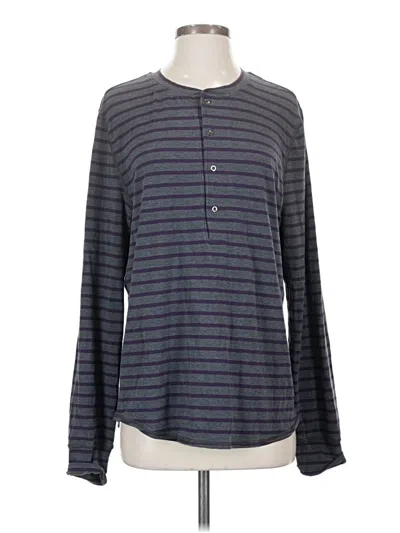 Pre-owned Lululemon Athletica Long Sleeve Henley Shirt In Gray