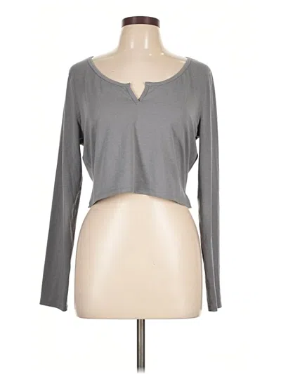 Pre-owned Lululemon Athletica Long Sleeve Henley Shirt In Gray