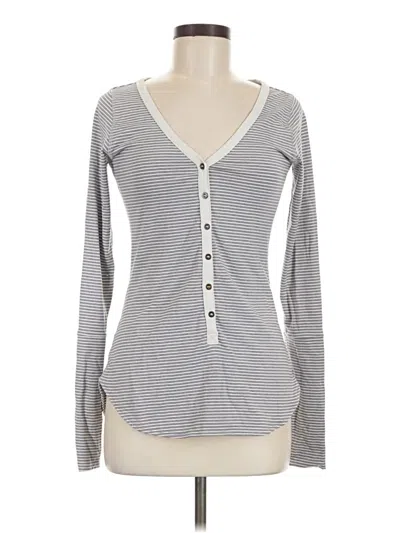 Pre-owned Lululemon Athletica Long Sleeve Henley Shirt In Gray