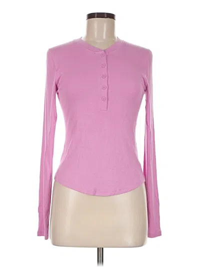 Pre-owned Lululemon Athletica Long Sleeve Henley Shirt In Pink