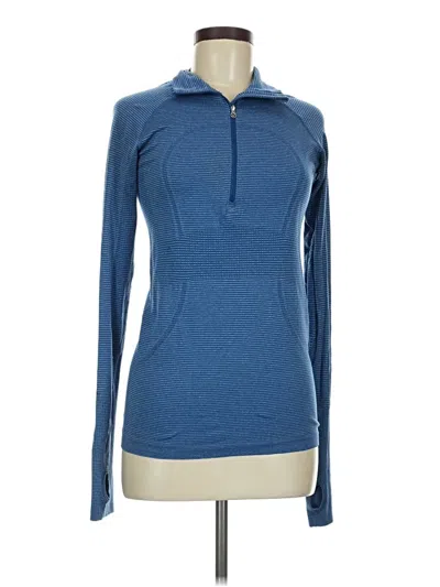 Pre-owned Lululemon Athletica Long Sleeve Polo Shirt In Blue