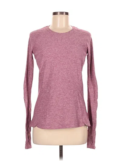Pre-owned Lululemon Athletica Long Sleeve T-shirt In Burgundy