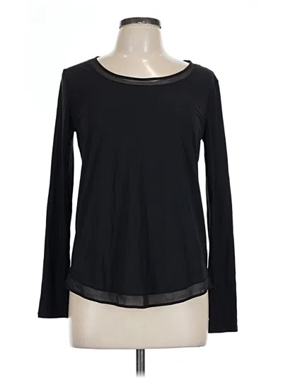 Pre-owned Lululemon Athletica Long Sleeve Top Black Crew Neck Tops