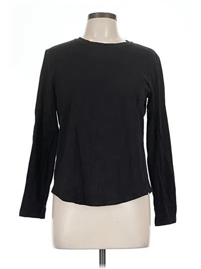Pre-owned Lululemon Athletica Long Sleeve Top Black Crew Neck Tops