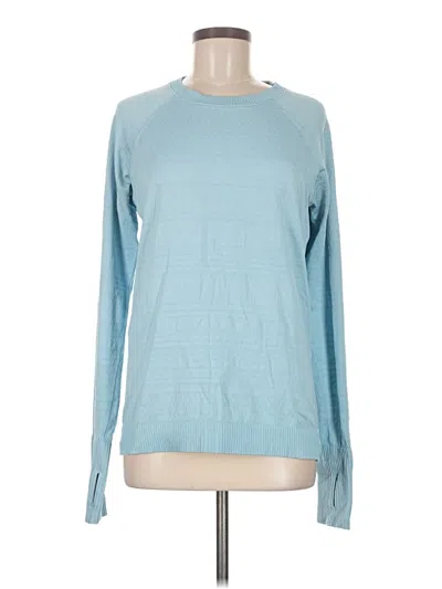 Pre-owned Lululemon Athletica Long Sleeve Top Blue Crew Neck Tops