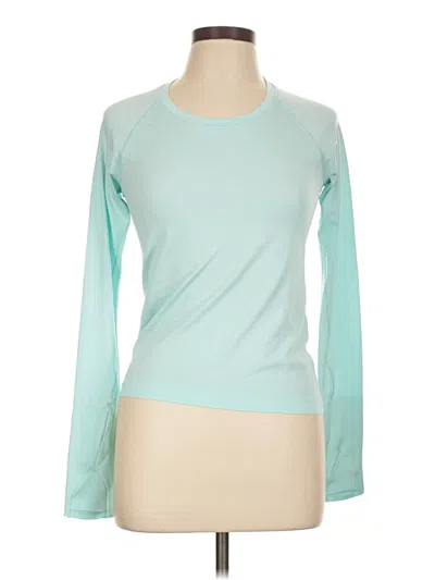 Pre-owned Lululemon Athletica Long Sleeve Top Blue Crew Neck Tops