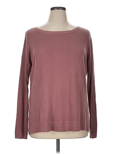 Pre-owned Lululemon Athletica Long Sleeve Top Burgundy Boatneck Tops