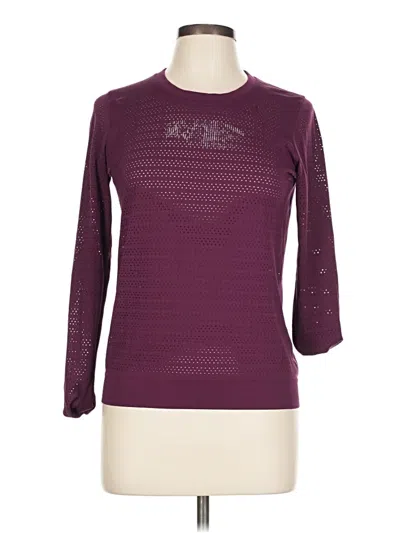 Pre-owned Lululemon Athletica Long Sleeve Top Burgundy Crew Neck Tops