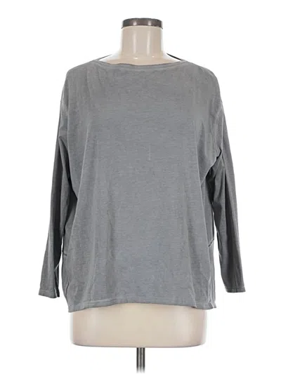 Pre-owned Lululemon Athletica Long Sleeve Top Gray Boatneck Tops