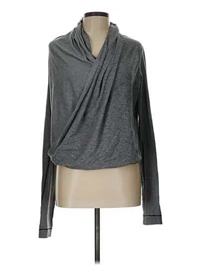 Pre-owned Lululemon Athletica Long Sleeve Top Gray Cowl Neck Tops