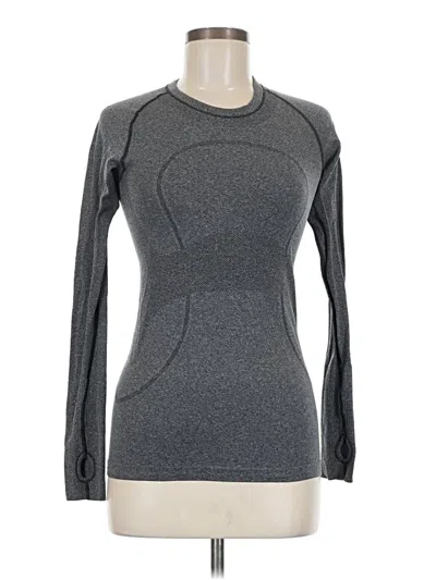 Pre-owned Lululemon Athletica Long Sleeve Top Gray Crew Neck Tops