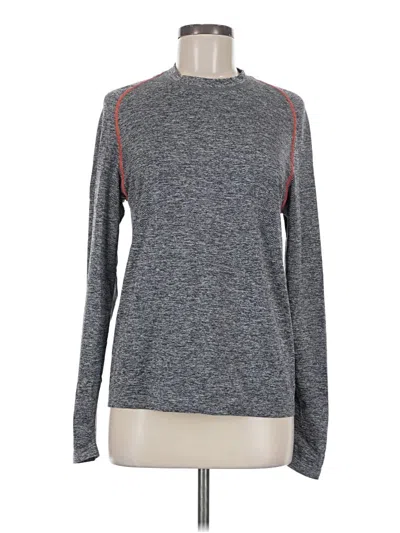 Pre-owned Lululemon Athletica Long Sleeve Top Gray Crew Neck Tops