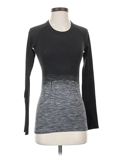 Pre-owned Lululemon Athletica Long Sleeve Top Gray Crew Neck Tops
