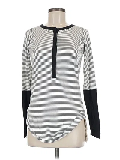 Pre-owned Lululemon Athletica Long Sleeve Top Gray Mock Neckline Tops
