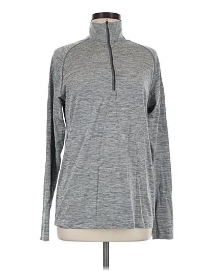Pre-owned Lululemon Athletica Long Sleeve Top Gray Turtleneck Tops