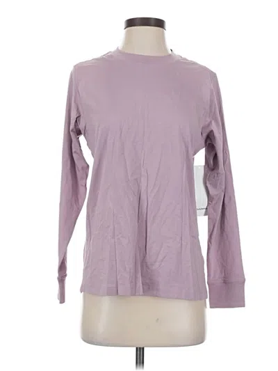 Pre-owned Lululemon Athletica Long Sleeve Top Purple Crew Neck Tops