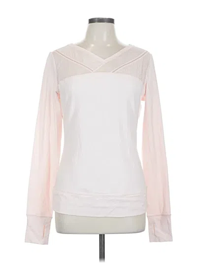 Pre-owned Lululemon Athletica Long Sleeve Top White V Neck Tops