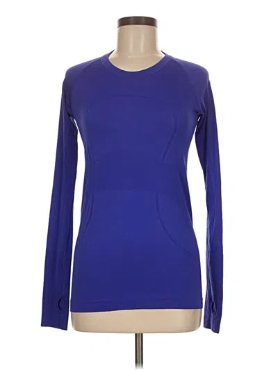 Pre-owned Lululemon Athletica Long Sleeve T-shirt In Blue