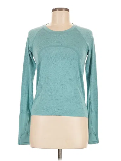 Pre-owned Lululemon Athletica Long Sleeve T-shirt In Blue