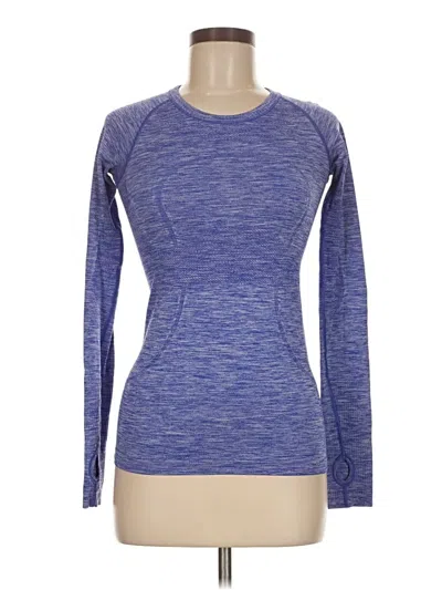 Pre-owned Lululemon Athletica Long Sleeve T-shirt In Blue