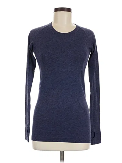 Pre-owned Lululemon Athletica Long Sleeve T-shirt In Blue