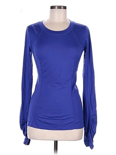 Pre-owned Lululemon Athletica Long Sleeve T-shirt In Blue