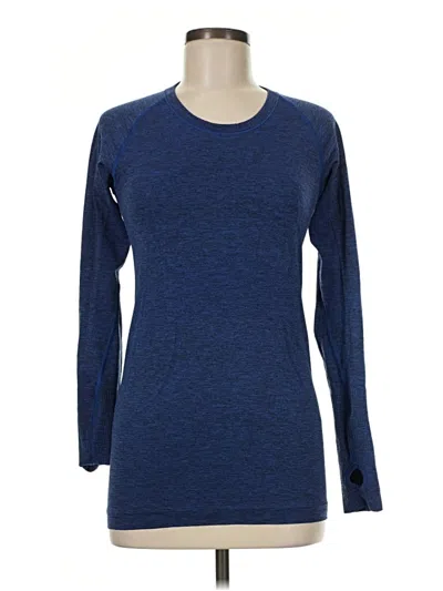 Pre-owned Lululemon Athletica Long Sleeve T-shirt In Blue