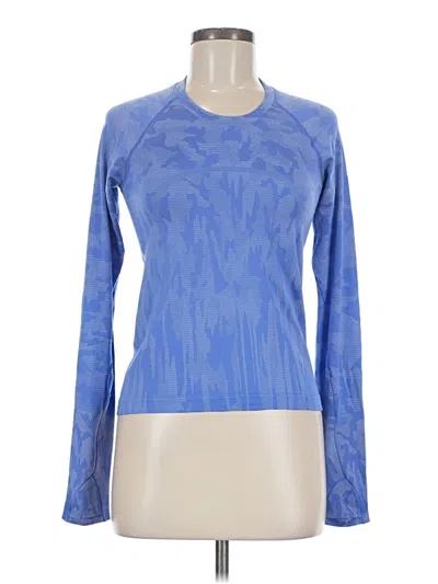 Pre-owned Lululemon Athletica Long Sleeve T-shirt In Blue