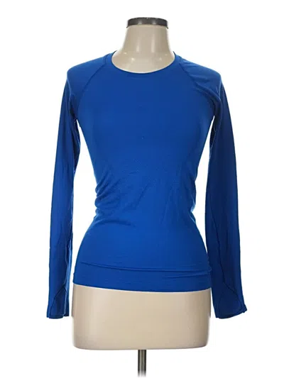 Pre-owned Lululemon Athletica Long Sleeve T-shirt In Blue