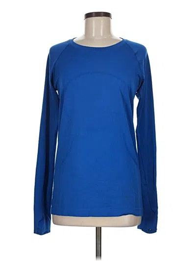 Pre-owned Lululemon Athletica Long Sleeve T-shirt In Blue