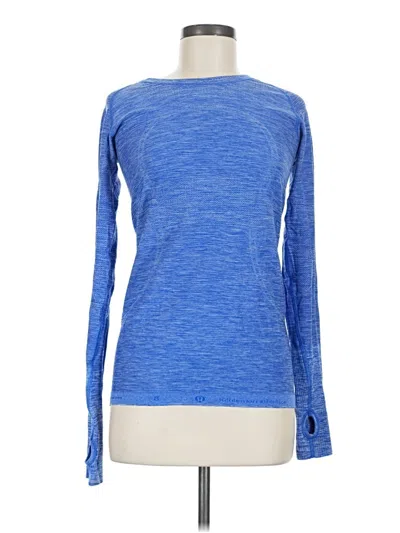 Pre-owned Lululemon Athletica Long Sleeve T-shirt In Blue