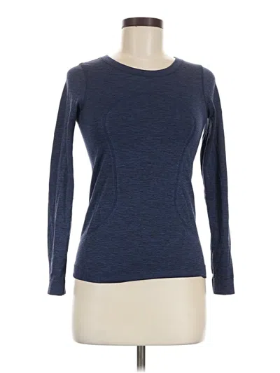 Pre-owned Lululemon Athletica Long Sleeve T-shirt In Blue