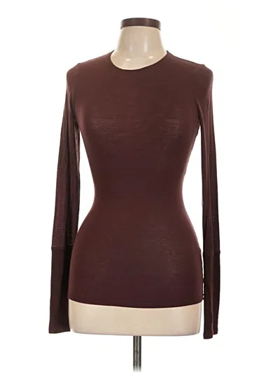Pre-owned Lululemon Athletica Long Sleeve T-shirt In Brown
