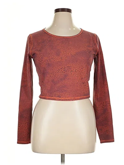 Pre-owned Lululemon Athletica Long Sleeve T-shirt In Brown
