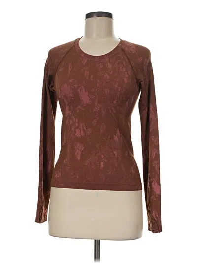 Pre-owned Lululemon Athletica Long Sleeve T-shirt In Brown