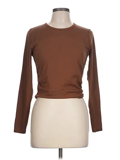 Pre-owned Lululemon Athletica Long Sleeve T-shirt In Brown