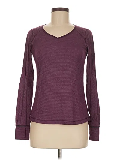 Pre-owned Lululemon Athletica Long Sleeve T-shirt In Burgundy