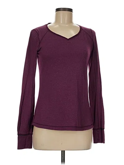 Pre-owned Lululemon Athletica Long Sleeve T-shirt In Burgundy