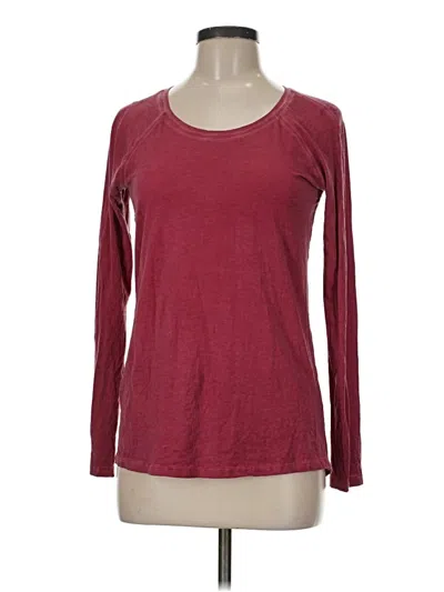 Pre-owned Lululemon Athletica Long Sleeve T-shirt In Burgundy