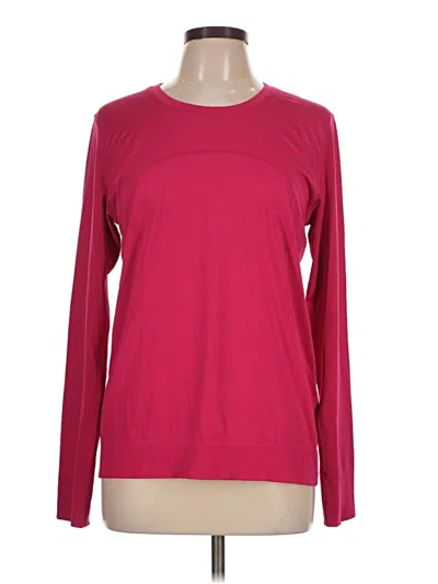 Pre-owned Lululemon Athletica Long Sleeve T-shirt In Burgundy