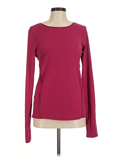 Pre-owned Lululemon Athletica Long Sleeve T-shirt In Burgundy