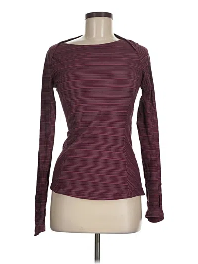 Pre-owned Lululemon Athletica Long Sleeve T-shirt In Burgundy