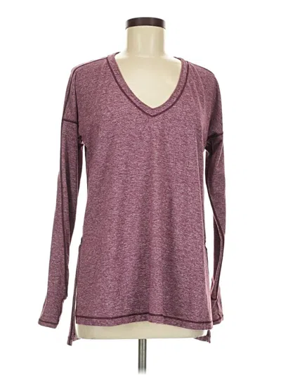 Pre-owned Lululemon Athletica Long Sleeve T-shirt In Burgundy