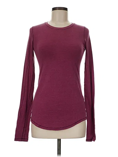 Pre-owned Lululemon Athletica Long Sleeve T-shirt In Burgundy