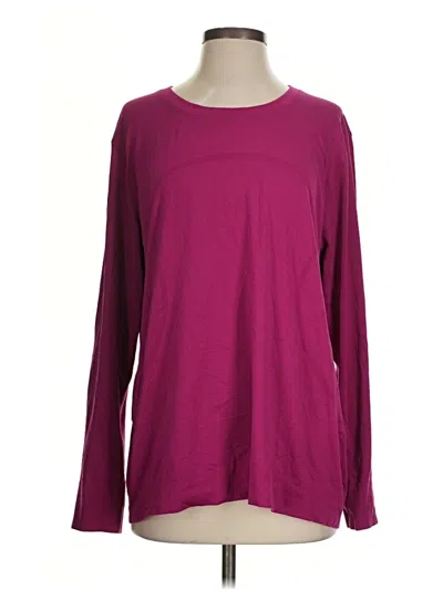Pre-owned Lululemon Athletica Long Sleeve T-shirt In Burgundy