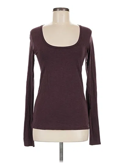 Pre-owned Lululemon Athletica Long Sleeve T-shirt In Burgundy