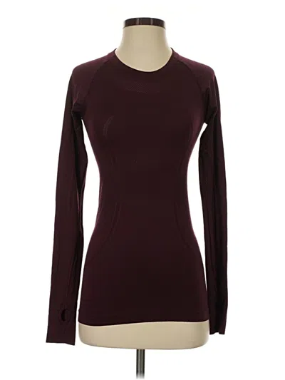 Pre-owned Lululemon Athletica Long Sleeve T-shirt In Burgundy