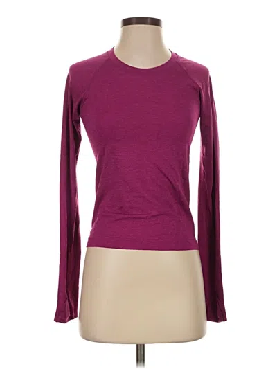 Pre-owned Lululemon Athletica Long Sleeve T-shirt In Burgundy