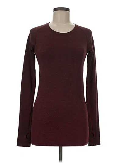 Pre-owned Lululemon Athletica Long Sleeve T-shirt In Burgundy