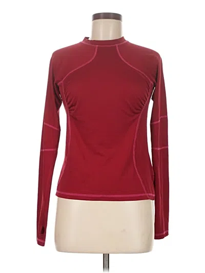 Pre-owned Lululemon Athletica Long Sleeve T-shirt In Burgundy